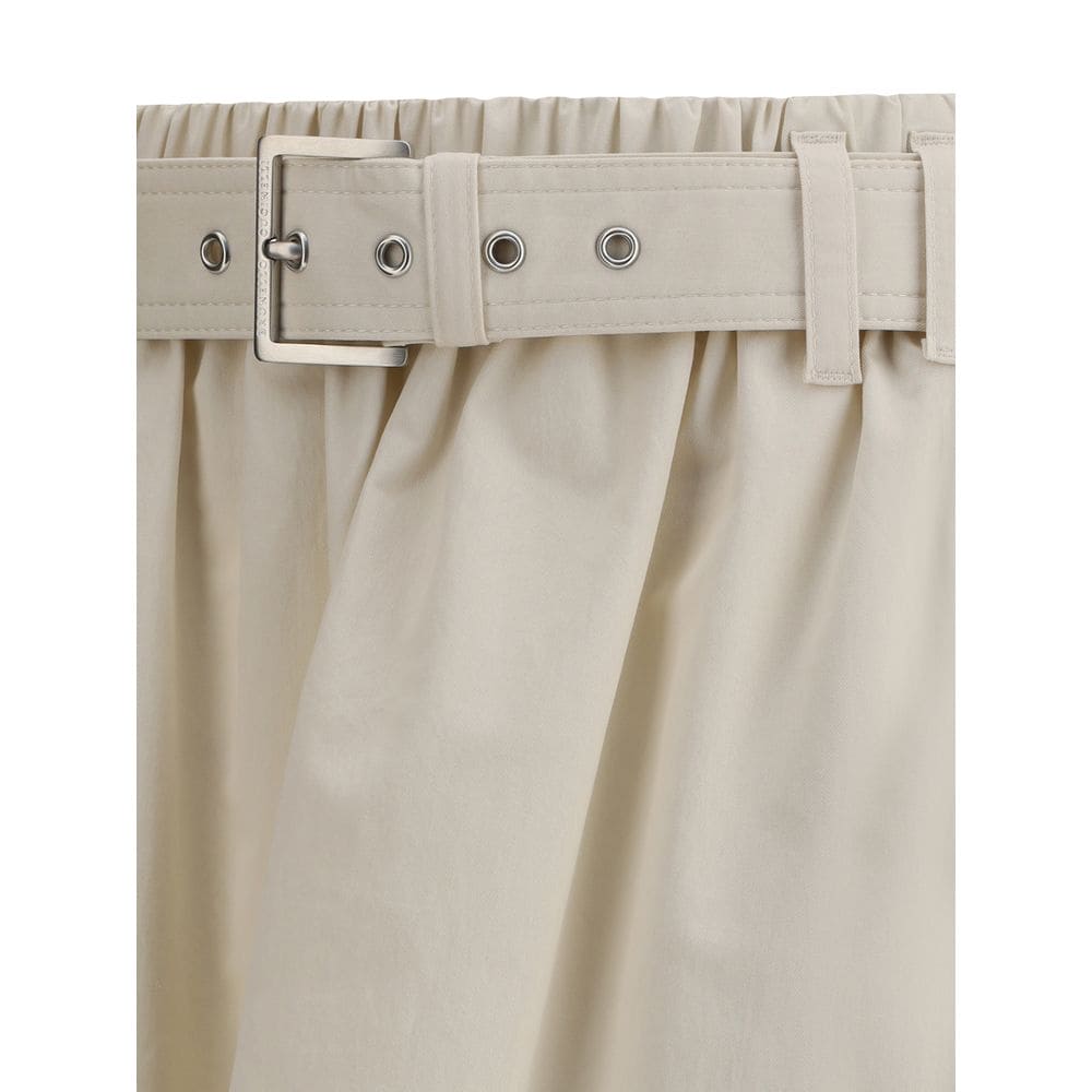Brunello Cucinelli Cream Wide Long Skirt