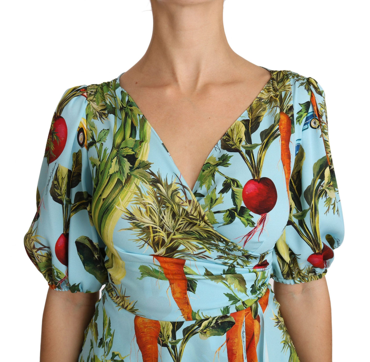 Extravagancia de tops de seda con estampado vegetal de Dolce &amp; Gabbana