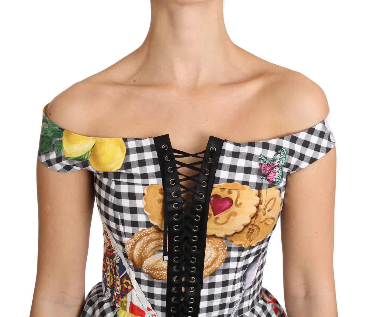 Blusa elegante con corsé a cuadros de Dolce &amp; Gabbana