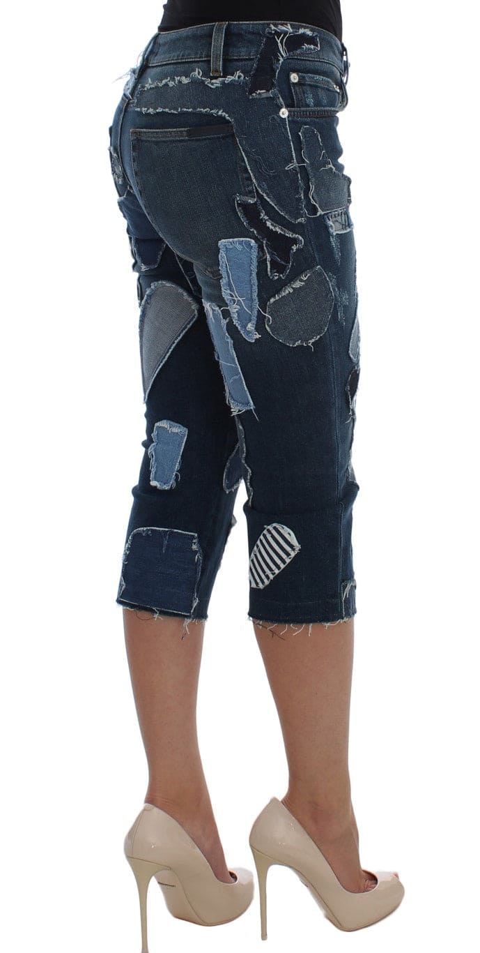 Short en jean patchwork bleu chic Dolce &amp; Gabbana