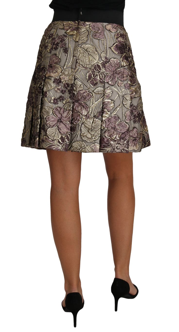 Falda elegante de jacquard con estampado floral en forma de A de Dolce &amp; Gabbana