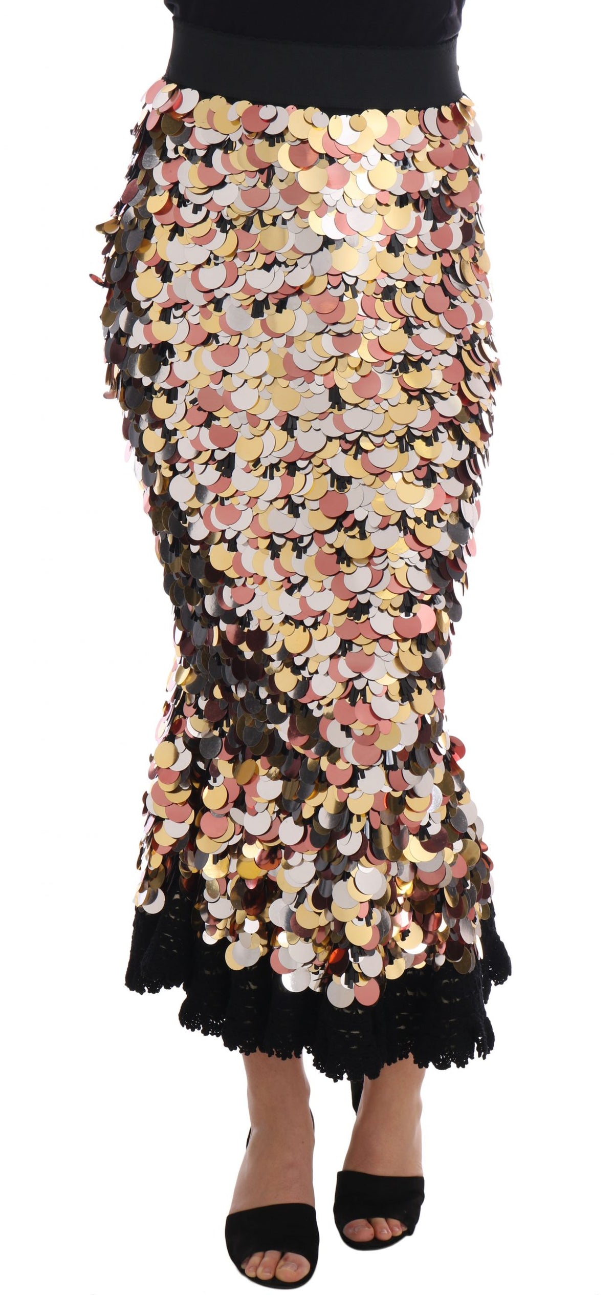 Jupe crayon taille haute ornée de sequins Dolce &amp; Gabbana