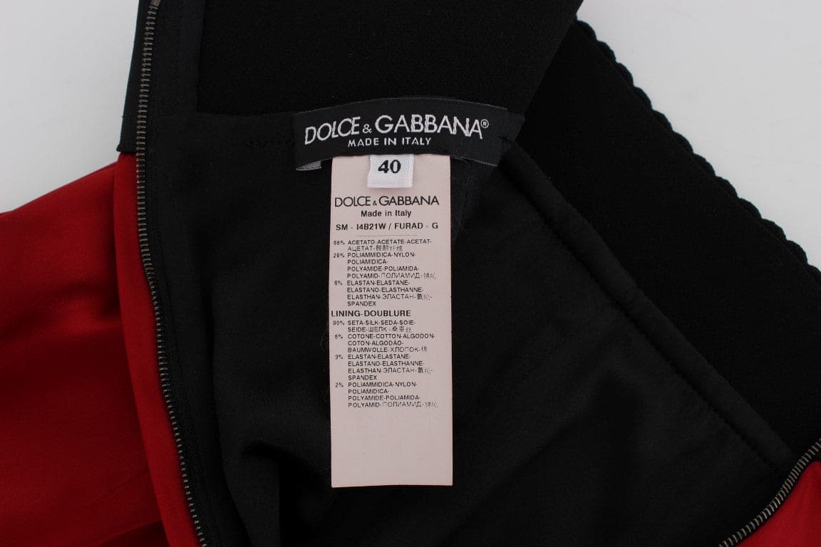 Jupe taille haute élégante en dentelle rouge Dolce &amp; Gabbana