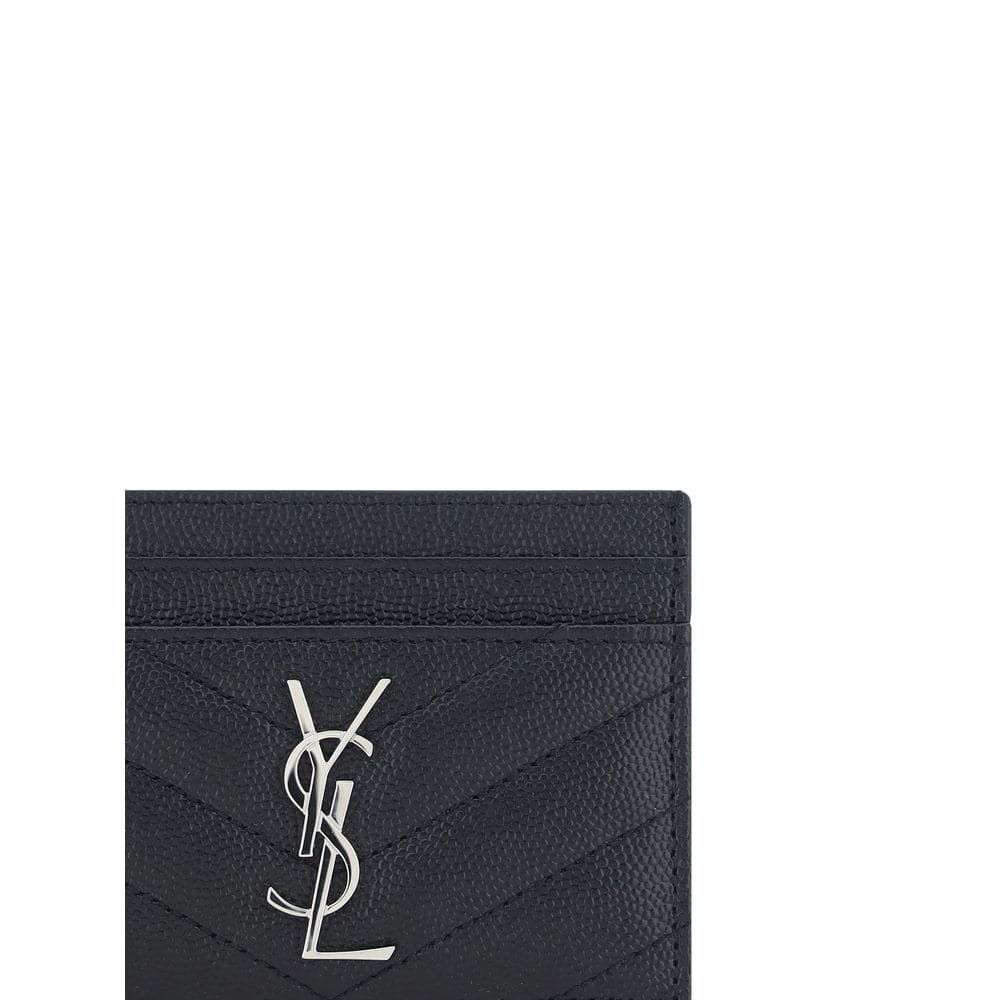 Saint Laurent Black Leather Card Holder