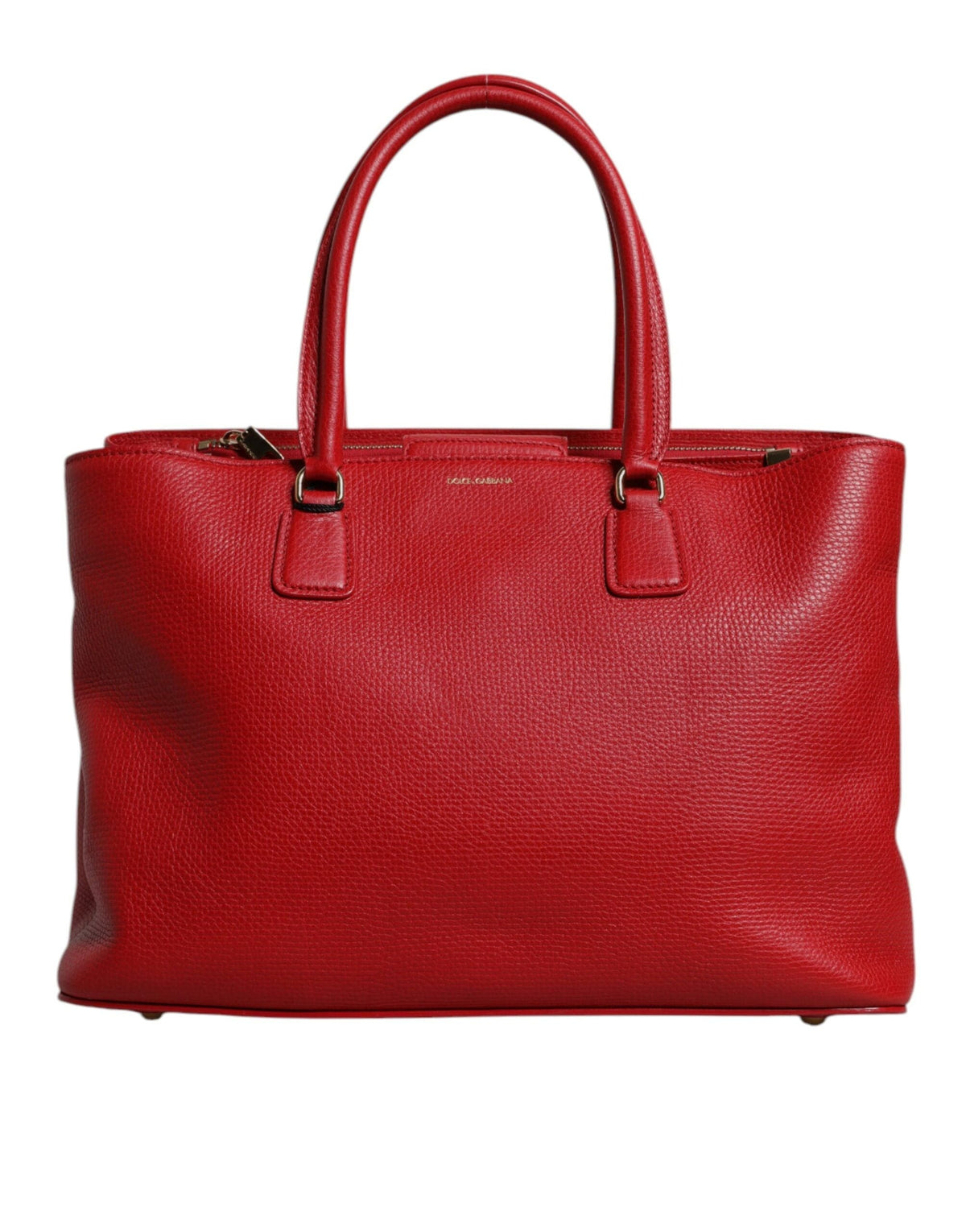 Sac à main Dolce &amp; Gabbana en cuir de veau rouge avec plaque logo