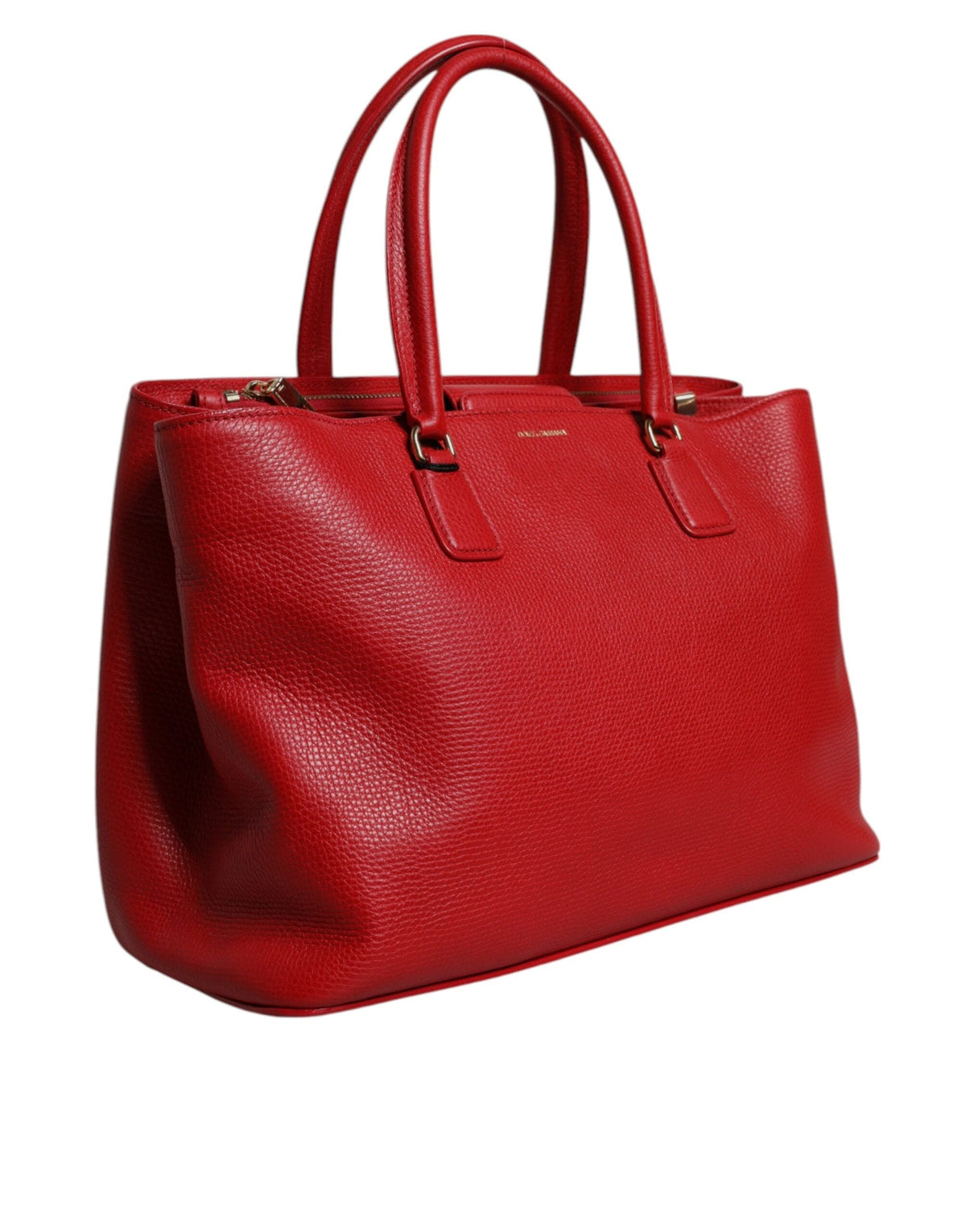 Sac à main Dolce &amp; Gabbana en cuir de veau rouge avec plaque logo