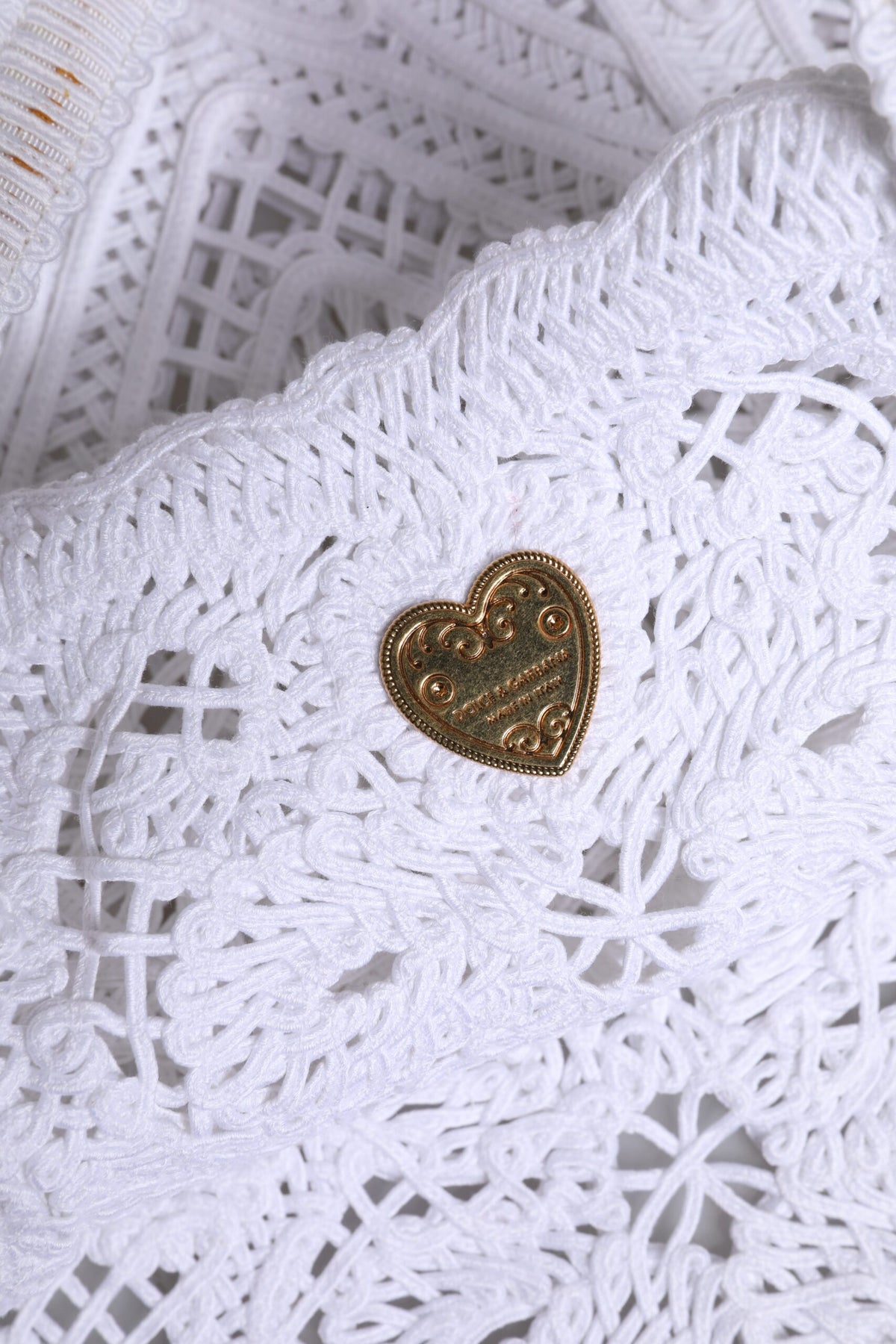 Sac cabas Beatrice en dentelle Cordonetto blanc Dolce &amp; Gabbana