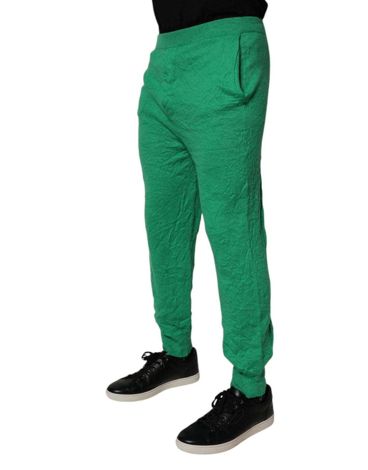 Dsquared² Green Cotton Elastic Waist Men Casual Pants