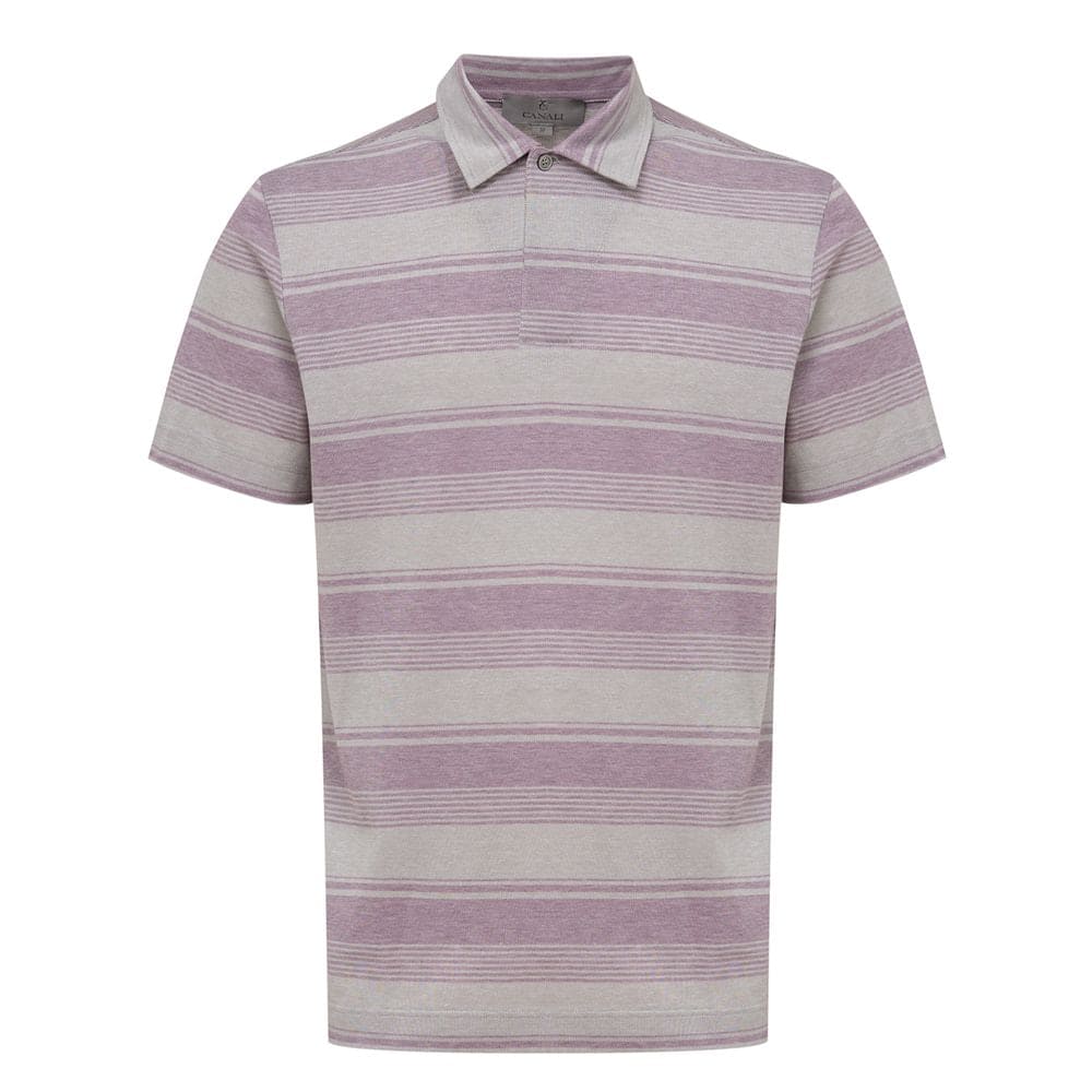 Canali Gray Cotton Polo Shirt
