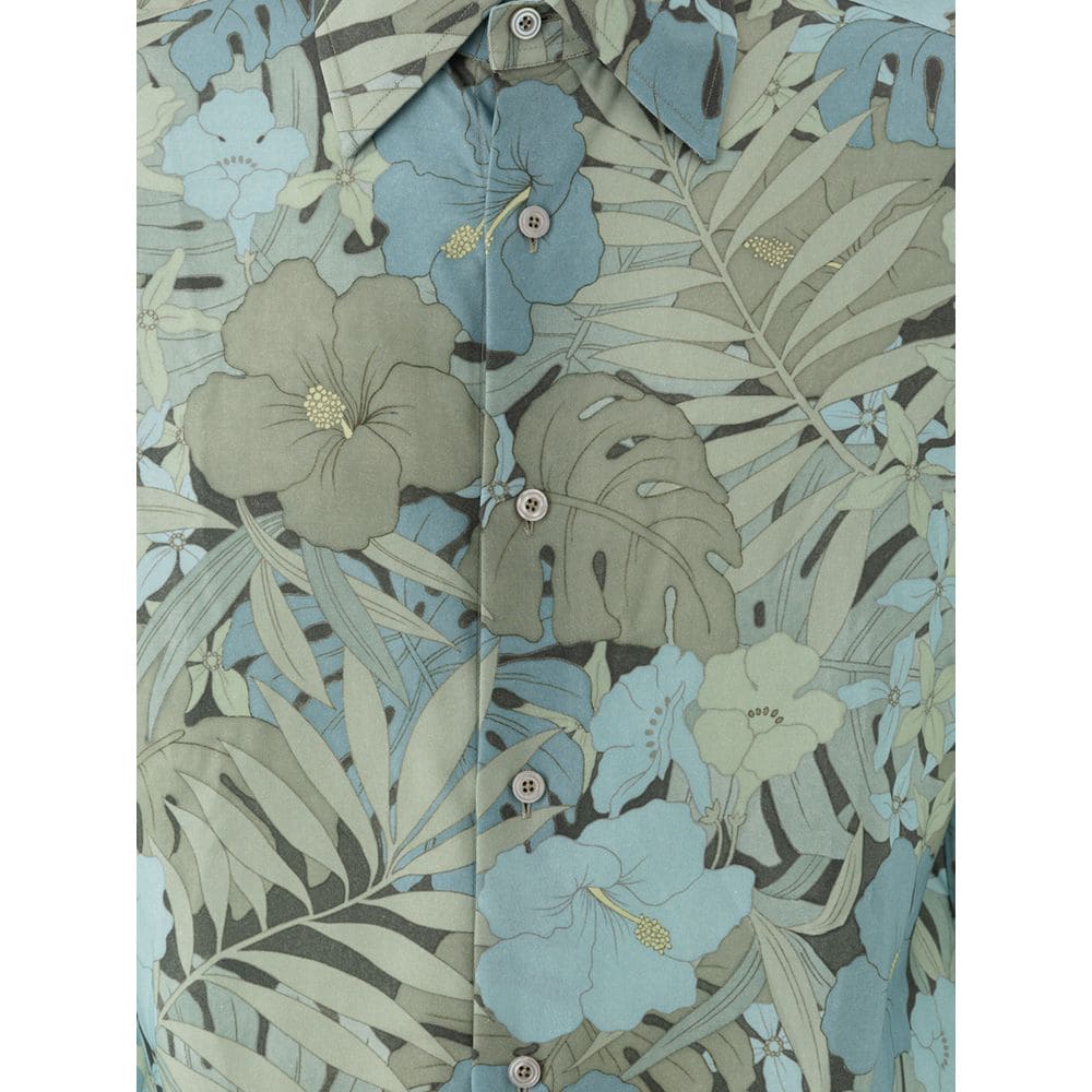 Tom Ford Blue Lyocell Pattern Shirt