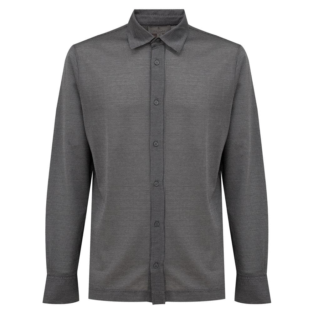 Canali Gray Cotton Pattern Shirt