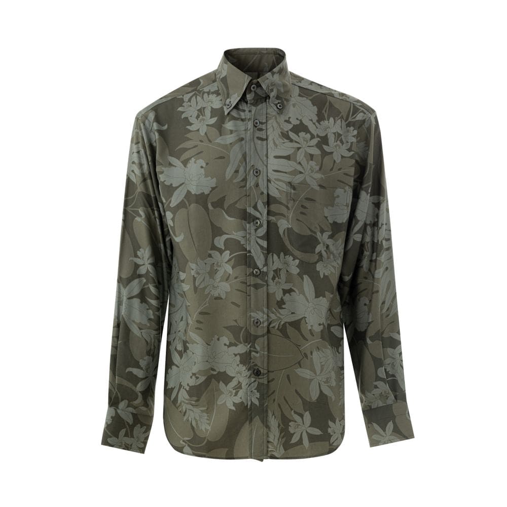 Tom Ford Green Lyocell Pattern Shirt