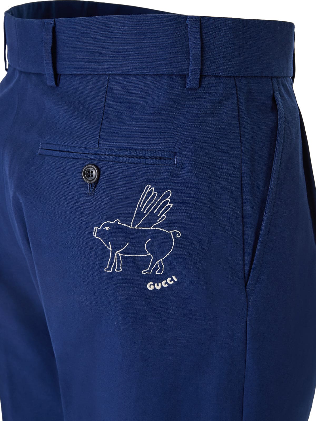 Gucci Blue Classic Cotton Pants