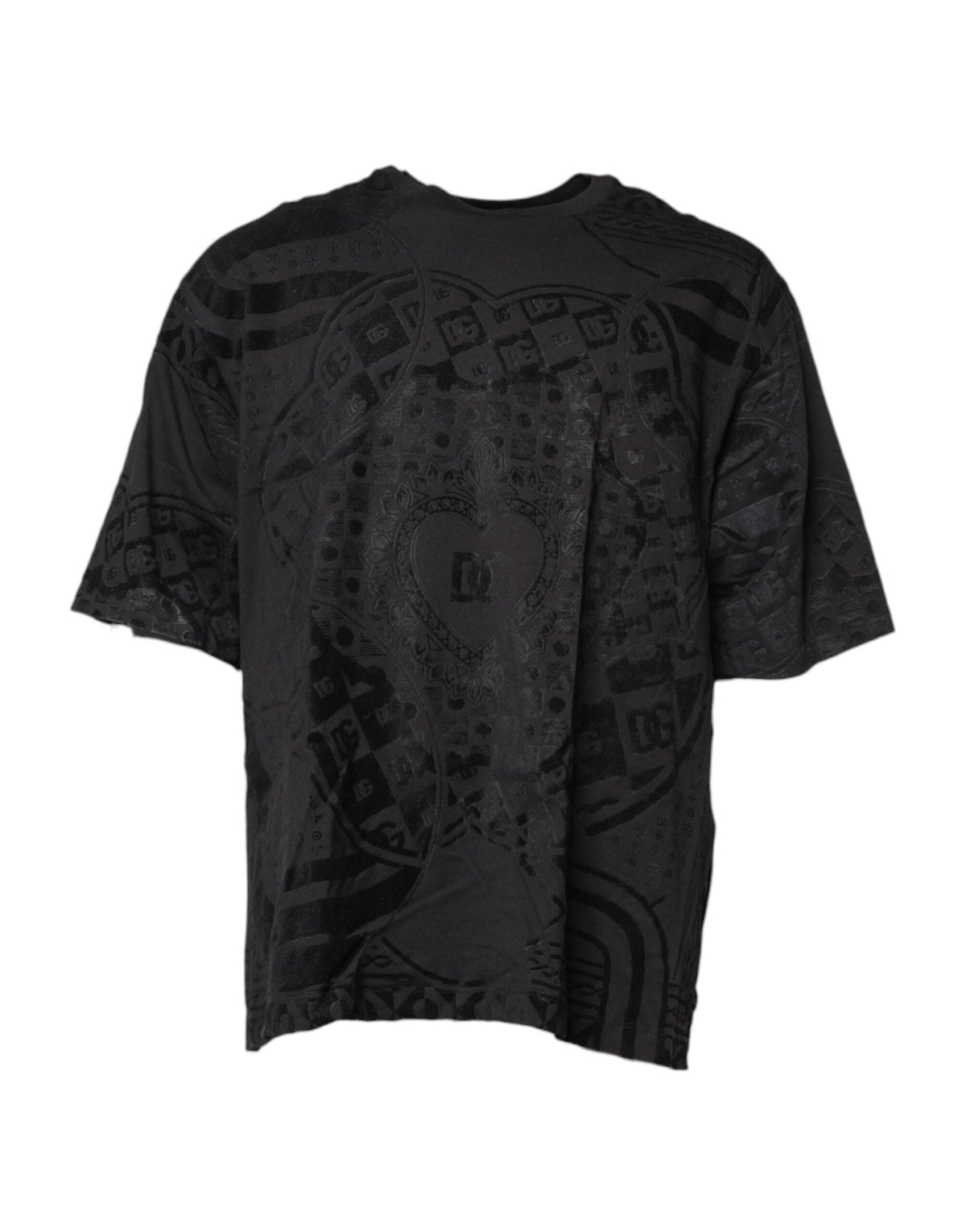 Dolce & Gabbana Black Cotton Bandana Logo Crew Neck T-shirt