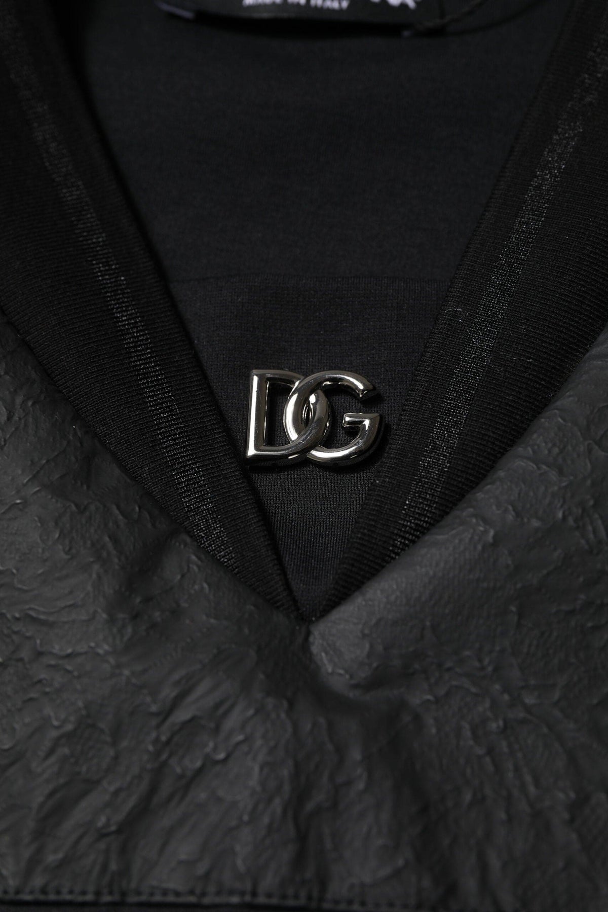 T-shirt col V à manches courtes en coton noir Dolce &amp; Gabbana