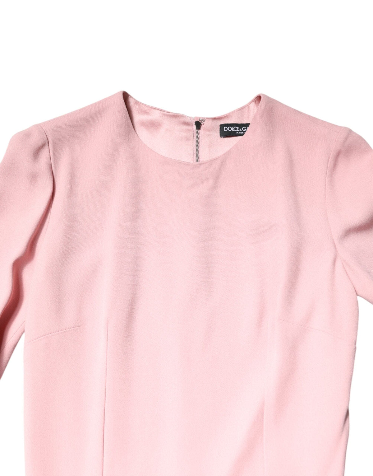 Robe fourreau mi-longue en viscose rose Dolce &amp; Gabbana à manches 3/4