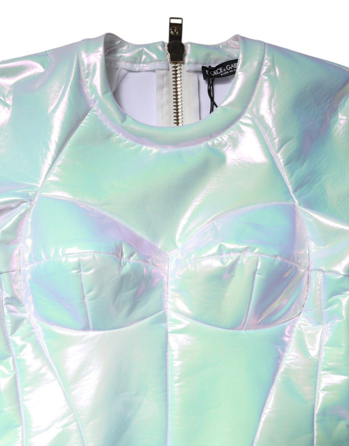 Robe fourreau moulante blanche à manches longues Dolce &amp; Gabbana