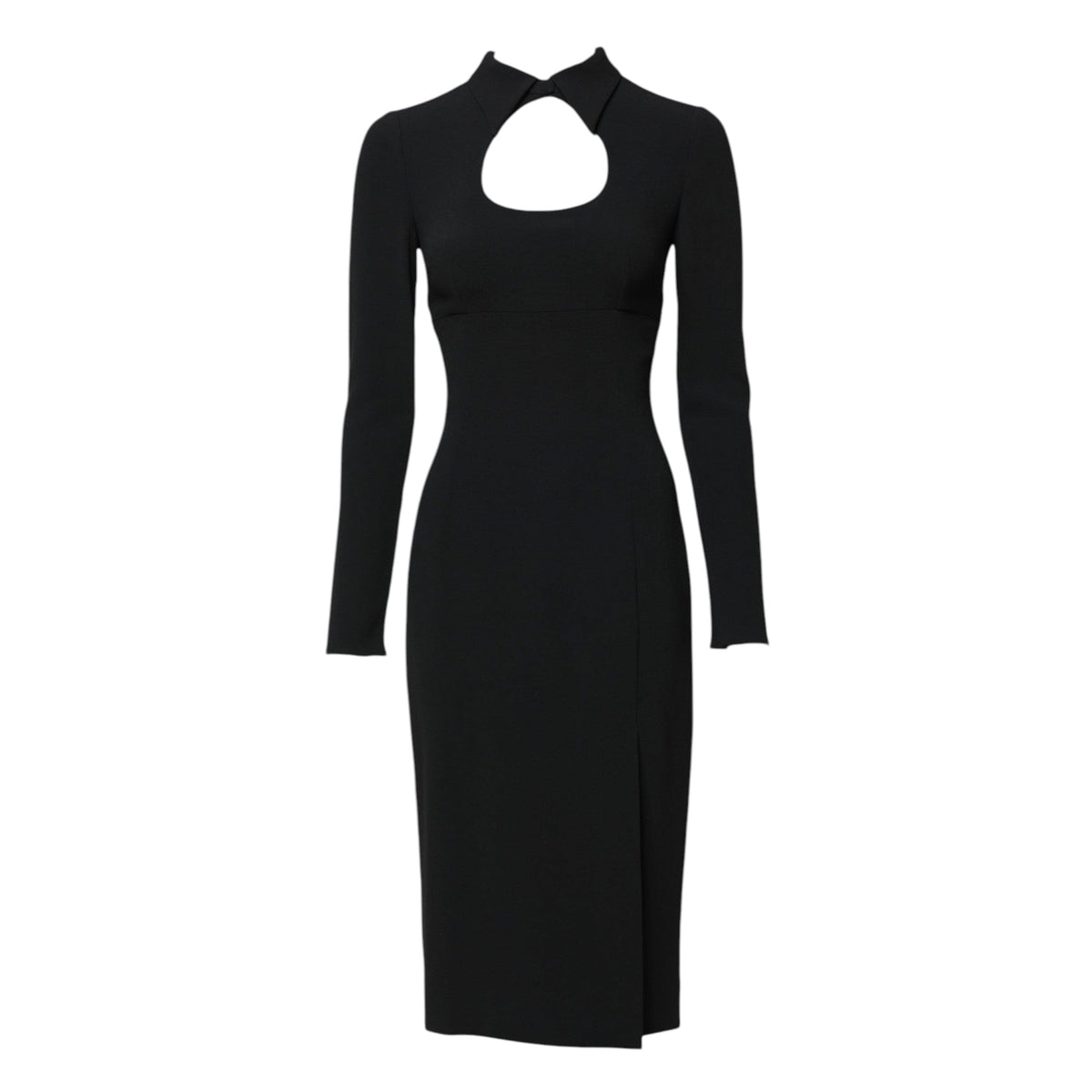 Dolce & Gabbana Black Long Sleeves Bodycon Sheath Midi Dress