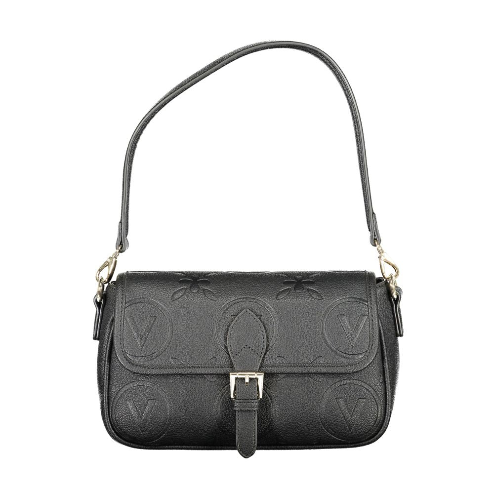 Valentino Nero Poliuretano Women Bag with Adjustable Straps and Pockets