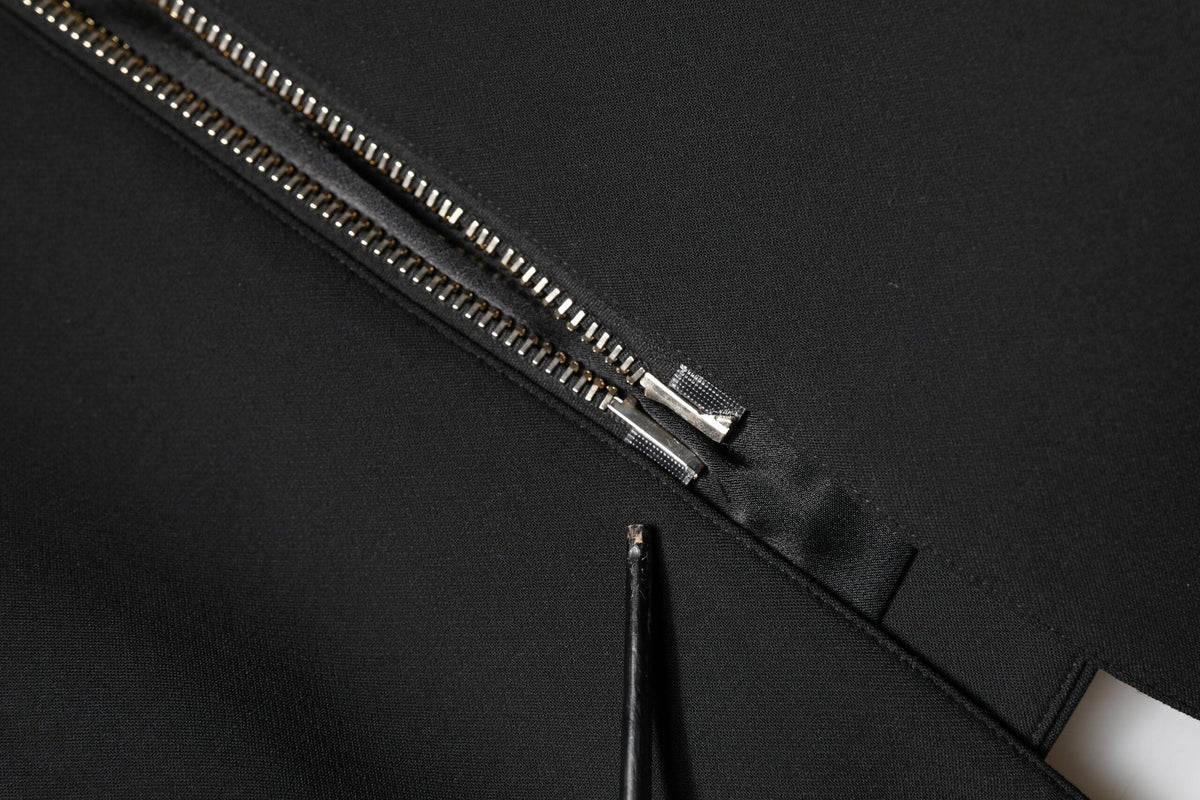 Les Hommes Black Polyester Single Breasted Trench Coat Jacket