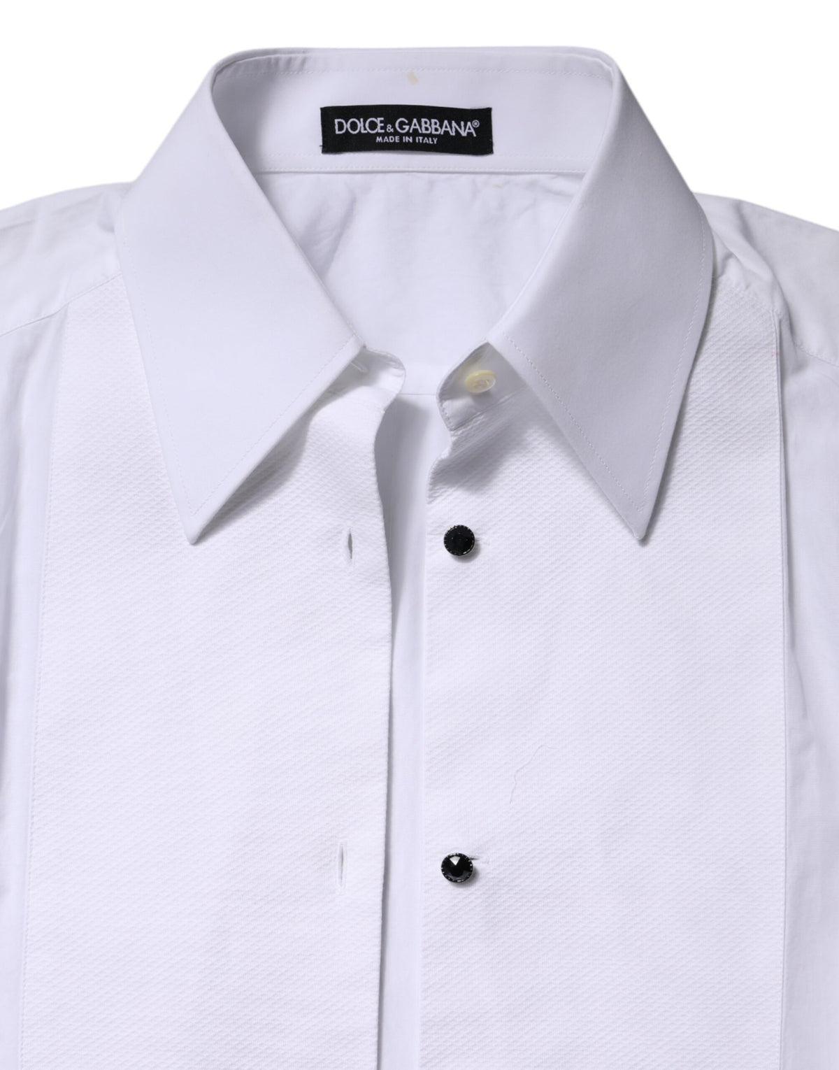 Dolce & Gabbana White Cotton Short Sleeves Collared Polo Top
