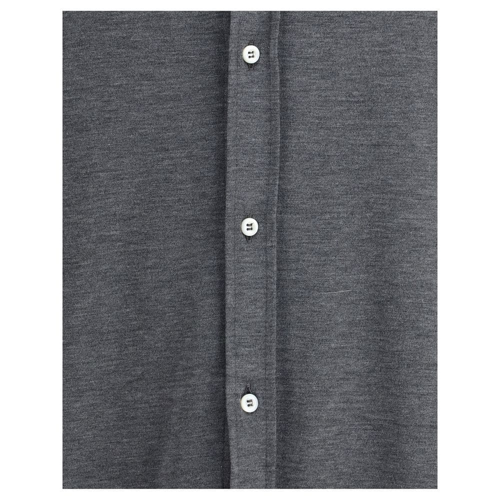 Brunello Cucinelli Gray Silk Shirt