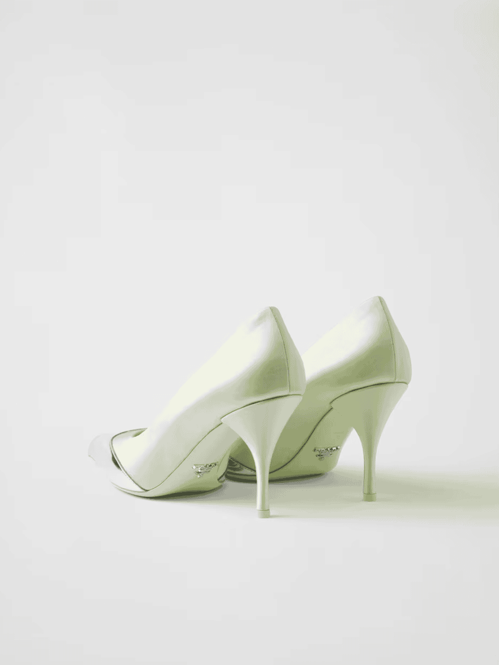 Prada Satin And Metallic Leather Pumps