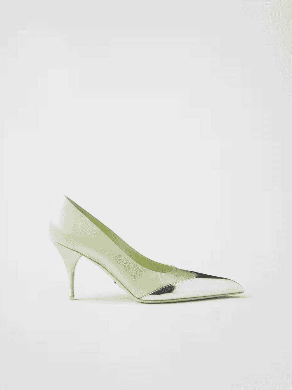 Prada Satin And Metallic Leather Pumps