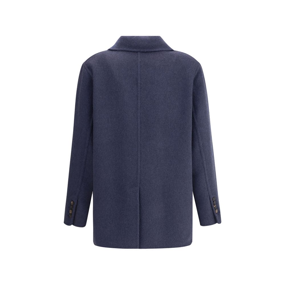 Brunello Cucinelli Blue Cashmere Coat