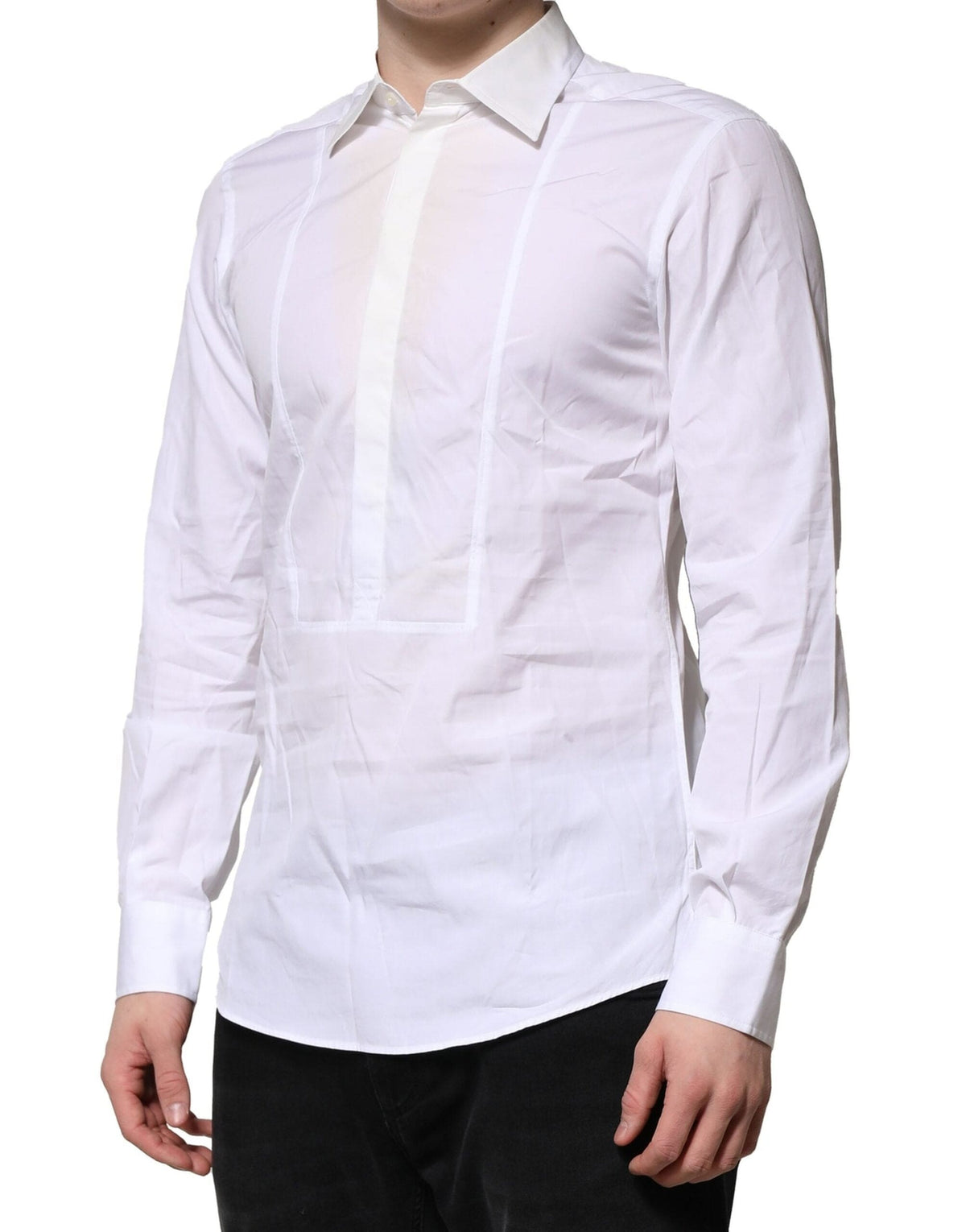 Dolce & Gabbana White Poplin Cotton Formal Men Dress Shirt