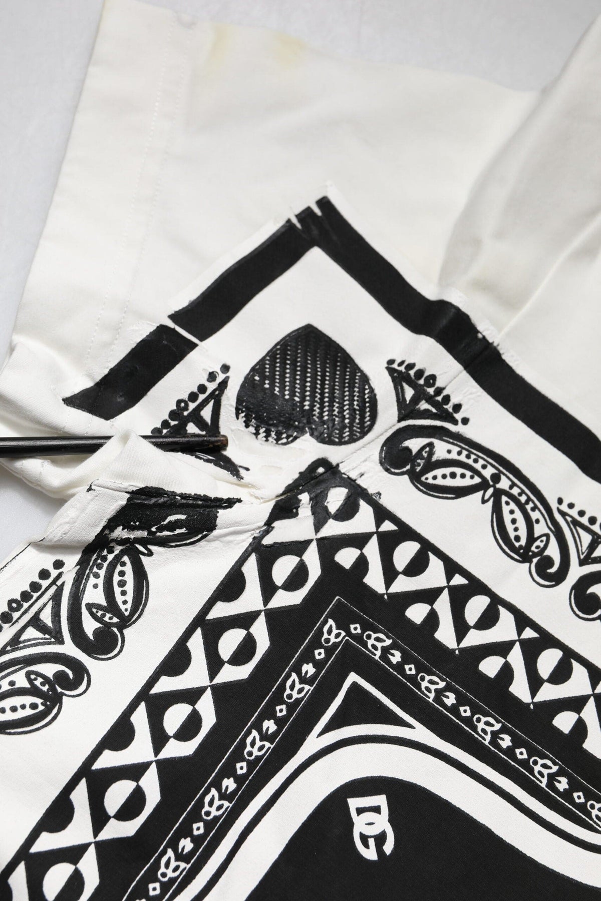 Dolce & Gabbana White Bandana Crew Neck Short Sleeves T-shirt