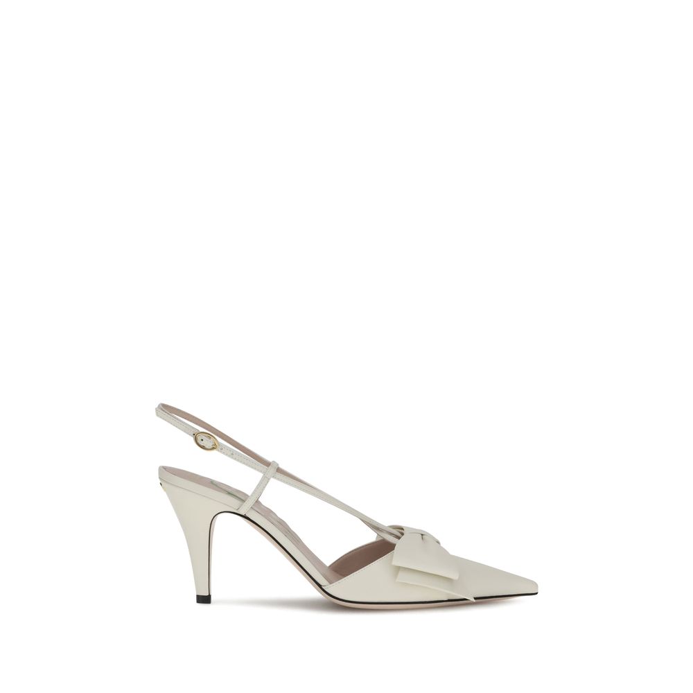 Valentino Garavani White Calf Leather Bos Taurus Pumps