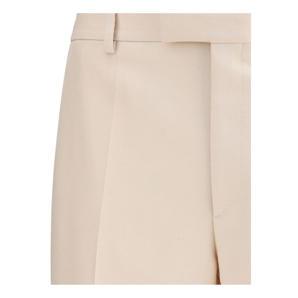 Valentino Cream Fleece Wool Dress Pants