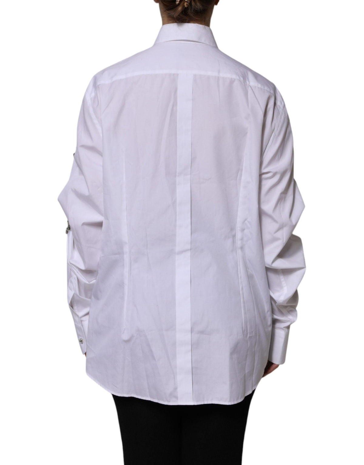 Dolce &amp; Gabbana Haut à manches longues orné de strass blancs