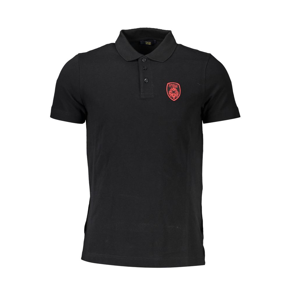 Cavalli Class Nero Cotton Men Polo