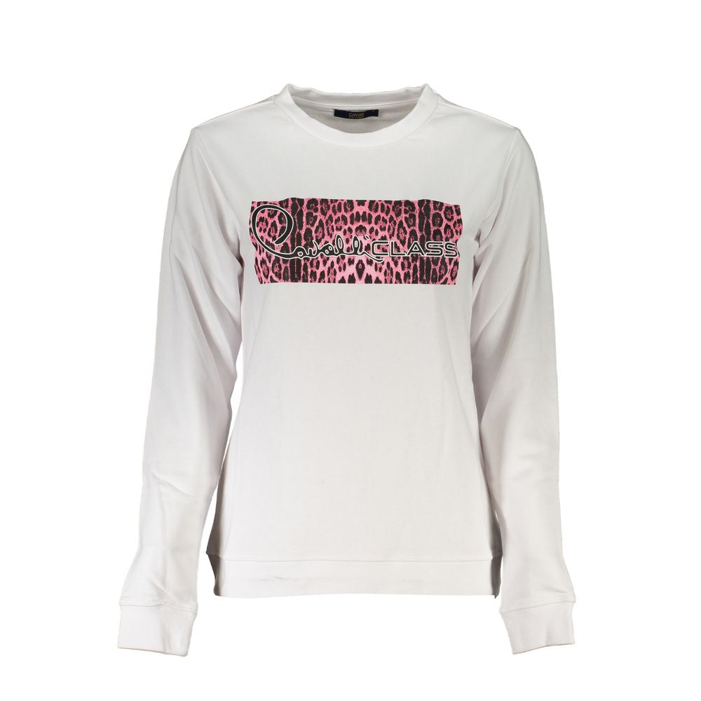 Cavalli Class White Cotton Women Sweatshirt