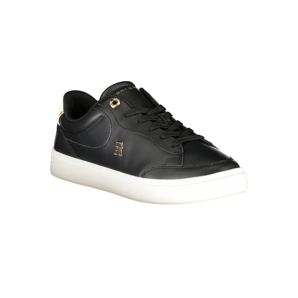 Tommy Hilfiger Black Leather Women Sneaker