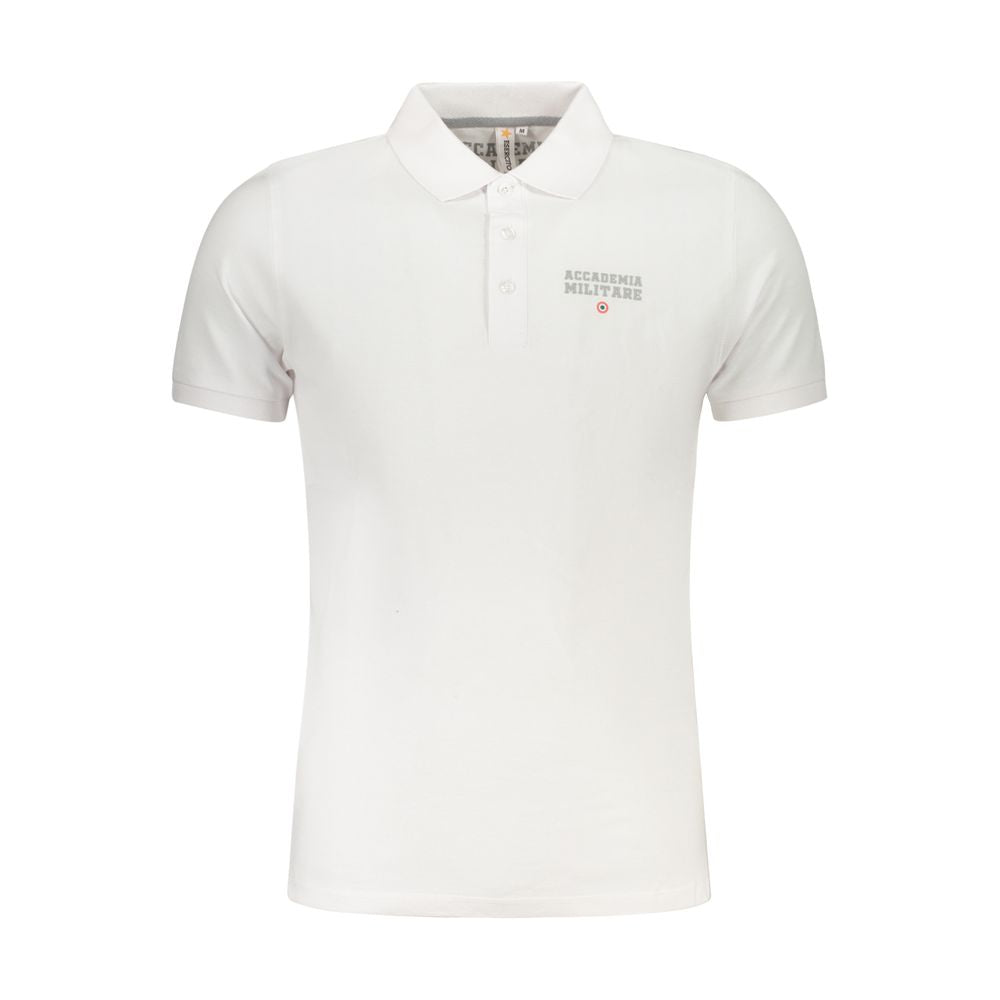 Accademia Militare Bianco Cotton Mens Polo Shirt