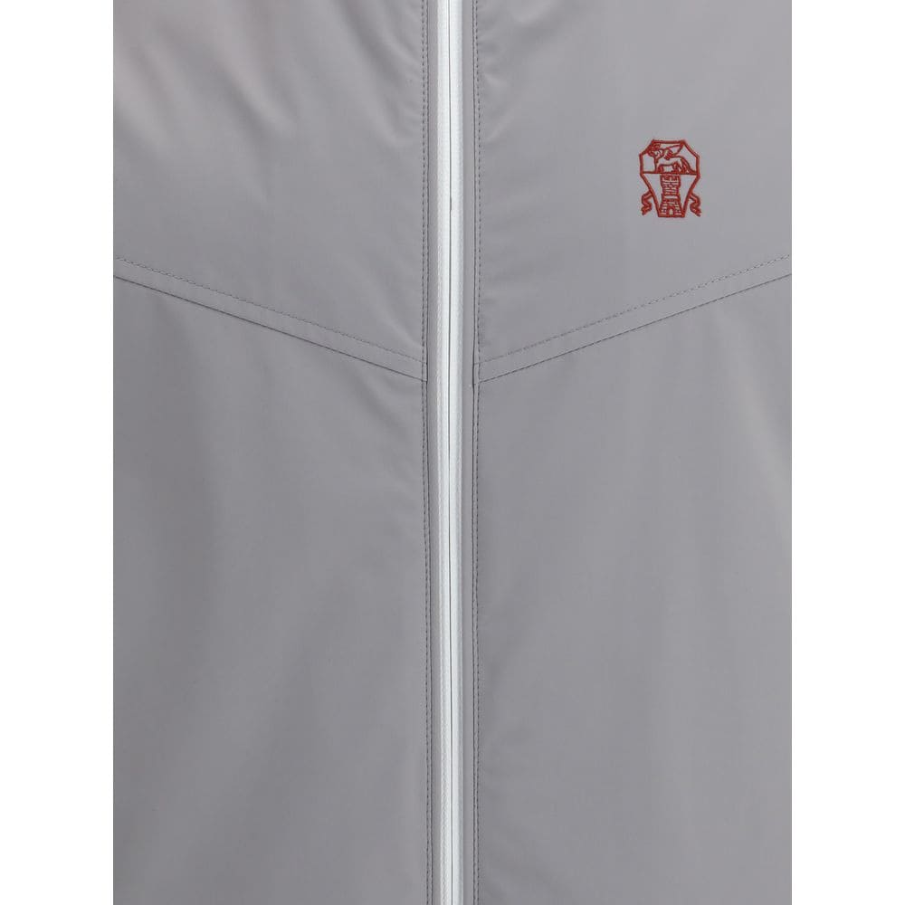 Brunello Cucinelli Gray Polyamide Sleveless Jacket