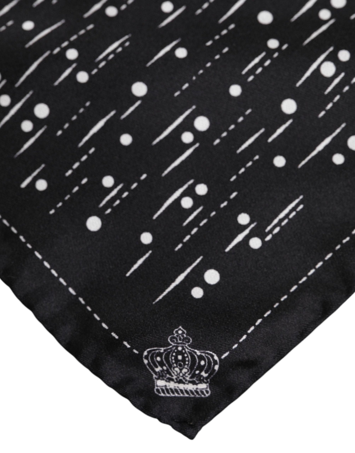 Dolce & Gabbana Black White Printed Square Men Foulard Scarf