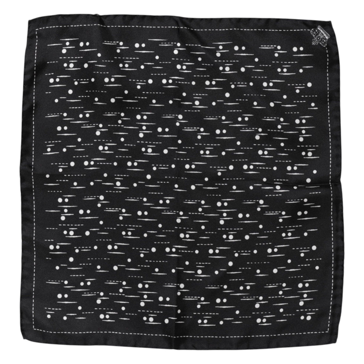 Dolce & Gabbana Black White Printed Square Men Foulard Scarf