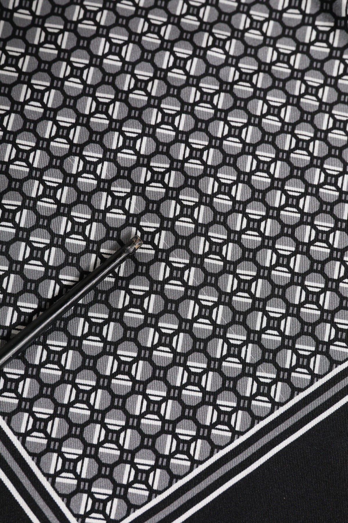 Dolce & Gabbana Black White Patterned Square Foulard Scarf