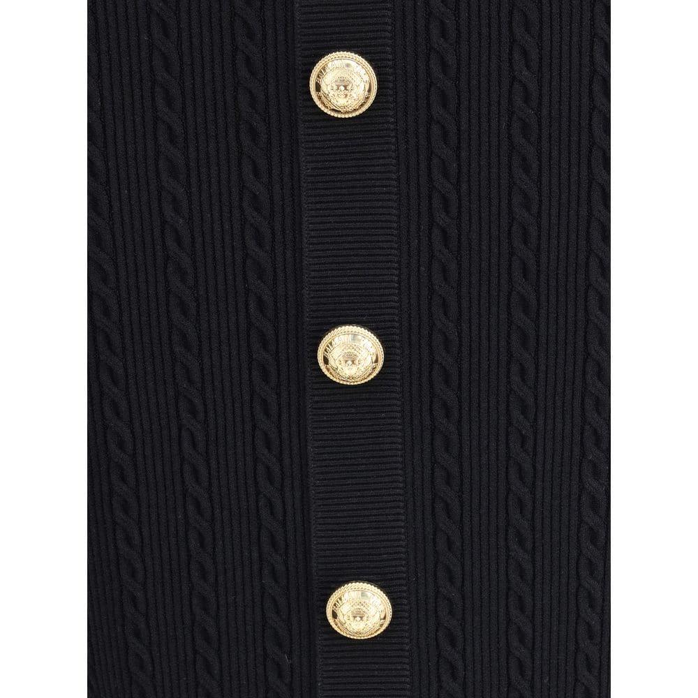 Balmain Gold Viscose Midi Skirt