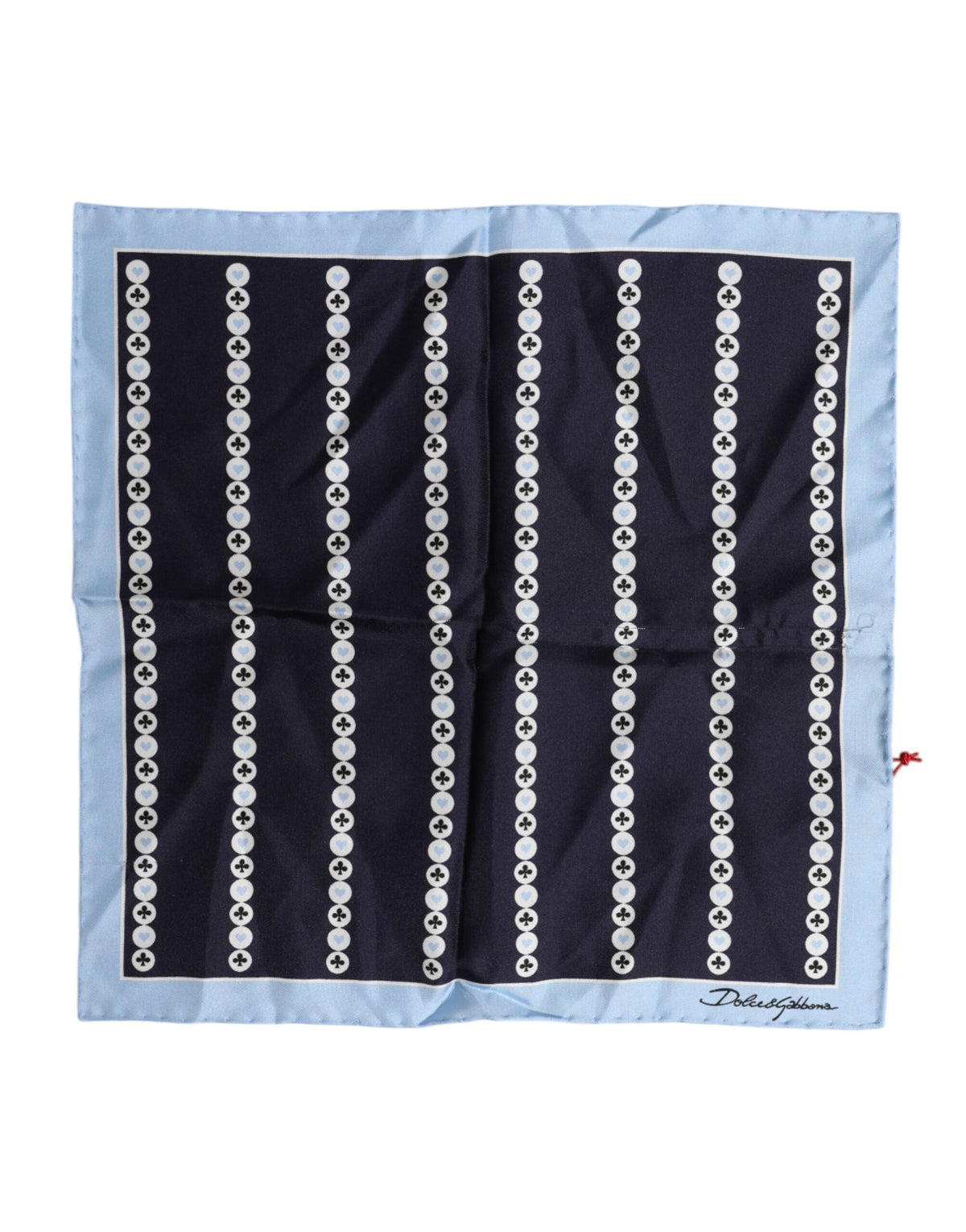 Dolce & Gabbana Blue Printed Silk Square Men Foulard Scarf