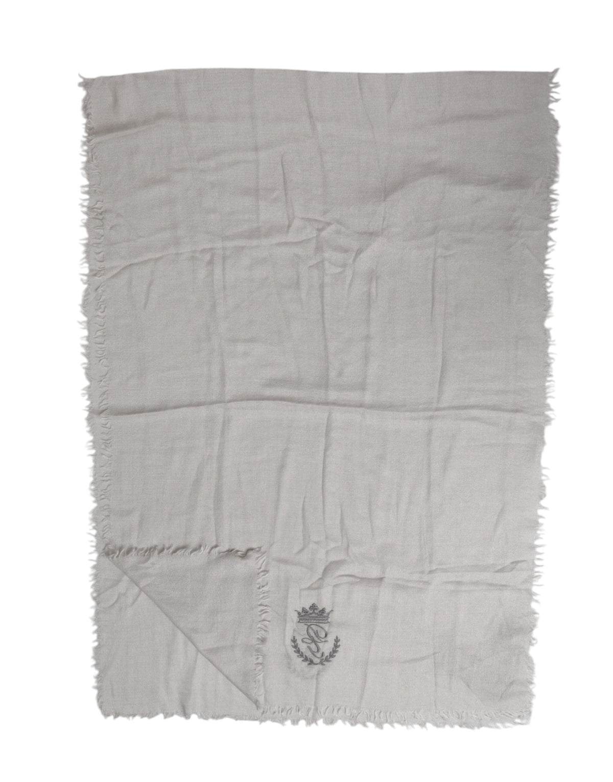 Dolce & Gabbana Gray DG Crown Neck Warmer Wrap Shawl Scarf