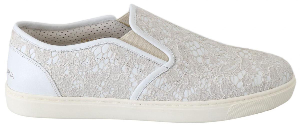 Mocasines elegantes en blanco roto de Dolce &amp; Gabbana para mujer