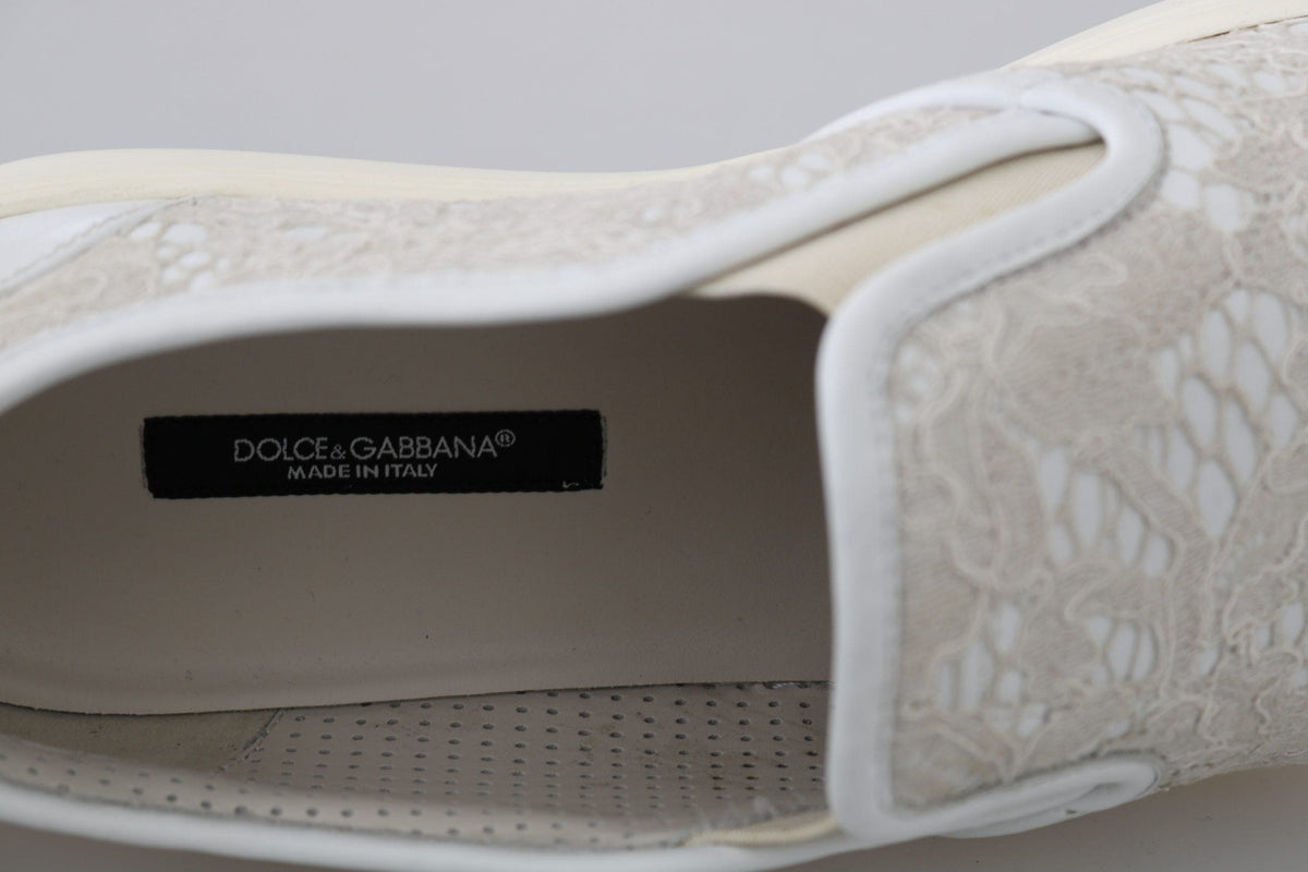 Mocasines elegantes en blanco roto de Dolce &amp; Gabbana para mujer