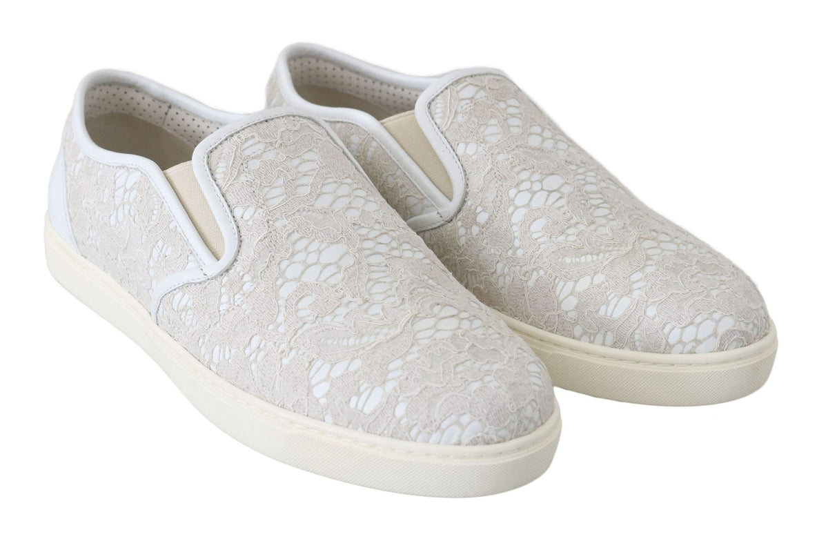 Mocasines elegantes en blanco roto de Dolce &amp; Gabbana para mujer