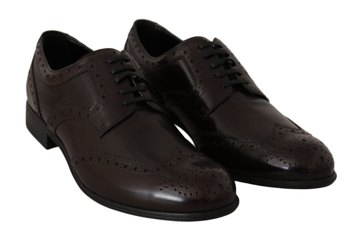 Chaussures plates Oxford élégantes en cuir marron Dolce &amp; Gabbana