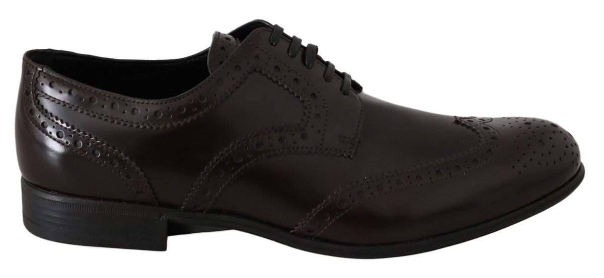 Chaussures plates Oxford élégantes en cuir marron Dolce &amp; Gabbana